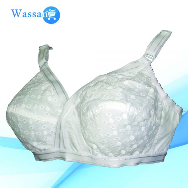 Chicken Embroidery Cotton Bra Pack Of 2 pieces (Color White) - Wassan Kart