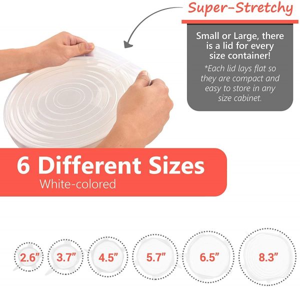 Microwave Silicone Stretch Reuseable Flexible Covers For Rectangle Round  Square Bowls Dishes Plates